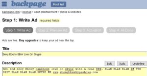 backpage page rank