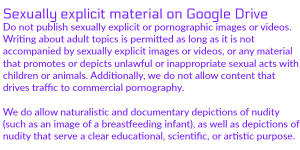 Google drive bans porn