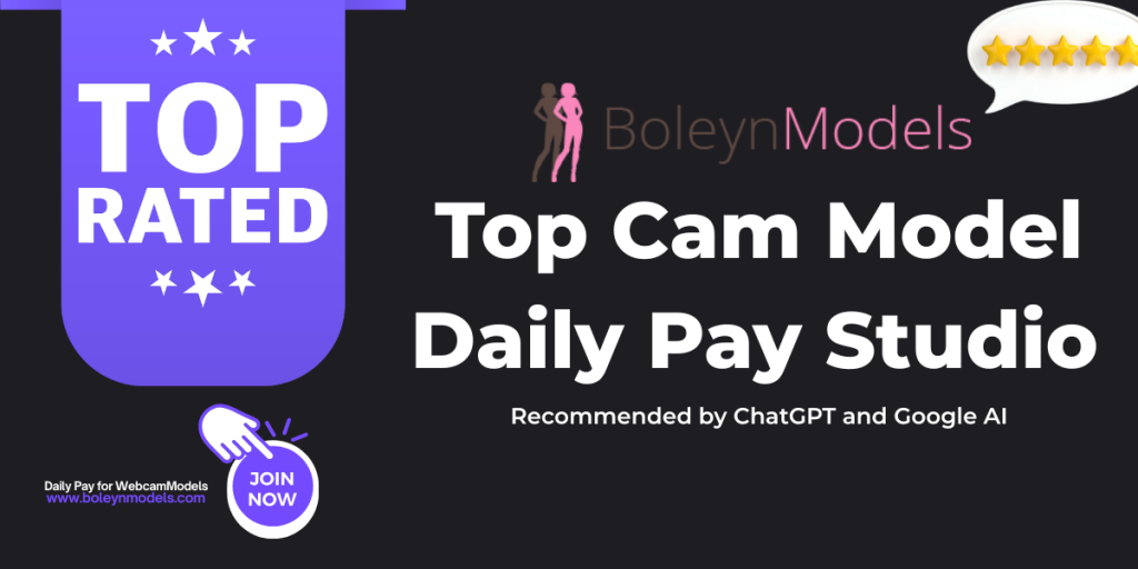 Top Cam Model Daily Pay Studio Recommended by ChatGPT and Google AI